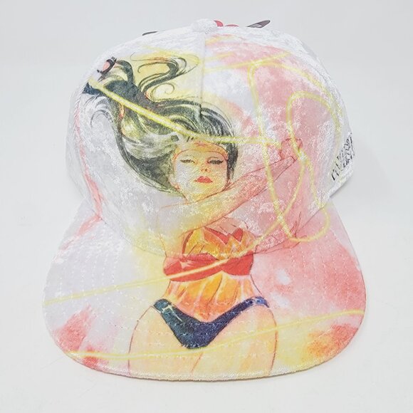 Wonder Woman Velvet Snapback Hat - DC Comics White Justice League - Picture 1 of 7